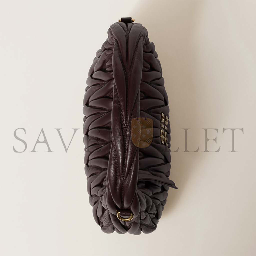 MIU MIU WANDER MATELASSÉ NAPPA LEATHER HOBO BAG 5BC125 (20*17*6cm) MIU MIU WANDER MATELASSÉ NAPPA LEATHER HOBO BAG 5BC125 (20*17*6cm)